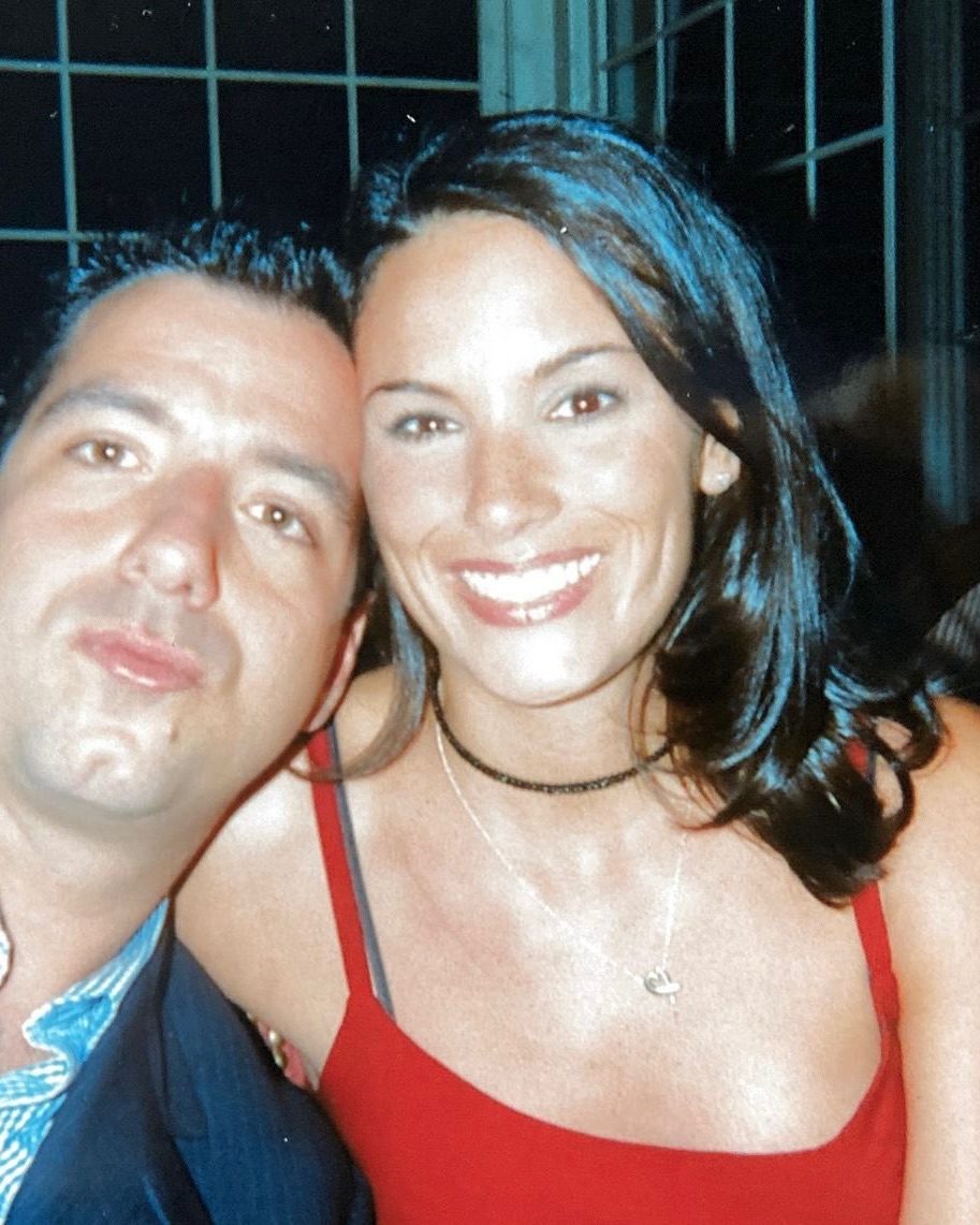 Heidi in red with Marc, late nineties