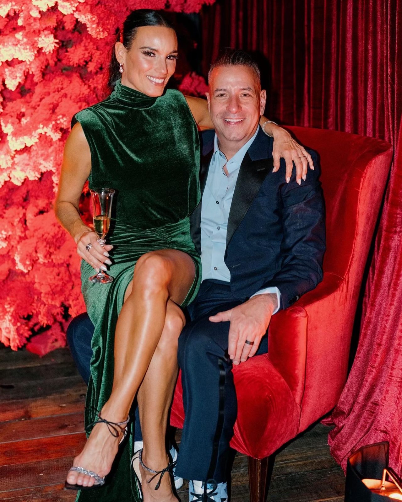 Holiday party in a red lounge