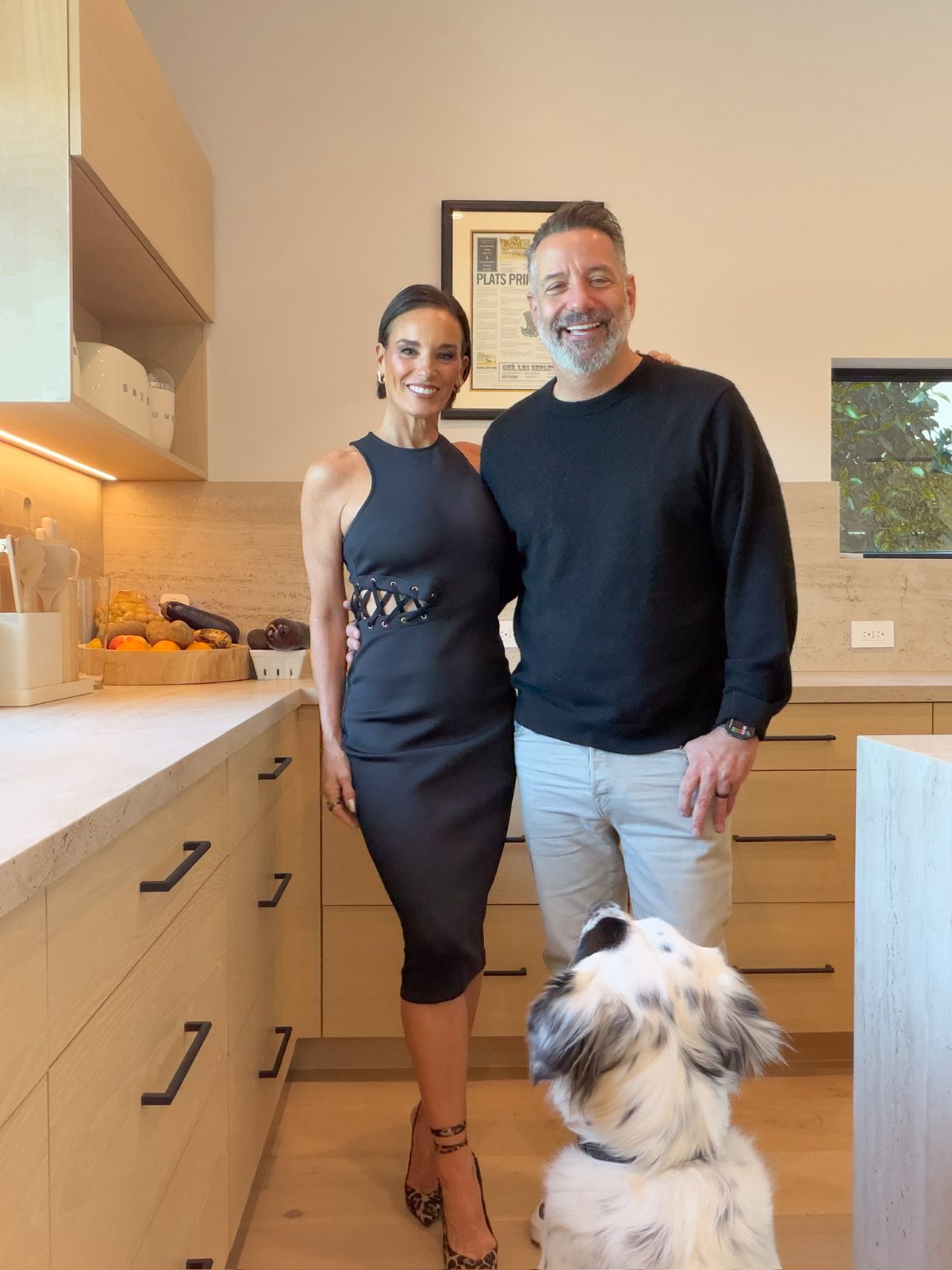 Marc and Heidi in the kitchen with Codi